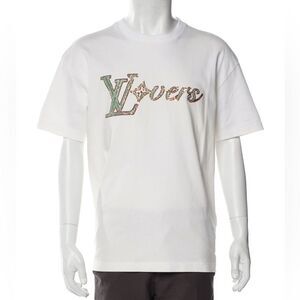 Louis Vuitton 2024 ‘Lovers’ White Graphic Beaded T-Shirt Medium